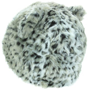 Animal Print Beanie Hat with Ears - Silver