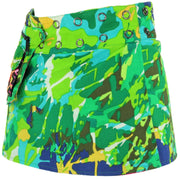 Reversible Popper Wrap Children's Size Mini Skirt - Psychedelic Snakeskin / Camo Leaf