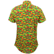 Tailored Fit Short Sleeve Shirt - Red Green Harlequin