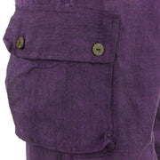 Classic Nepalese Lightweight Cotton Plain Cargo Trousers Pants - Purple