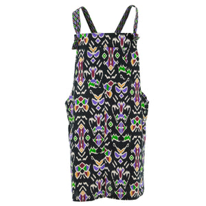 Chic teashift dungaree kjole - sort tribal