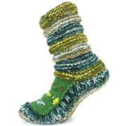 Chunky Wool Knit Abstract Pattern Slipper Socks - 17 Green