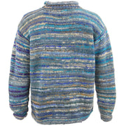 Chunky Wool Knit Space Dye Jumper - Blue Grey