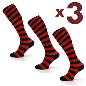 Lange knæhøje stribede sokker - sæt 2