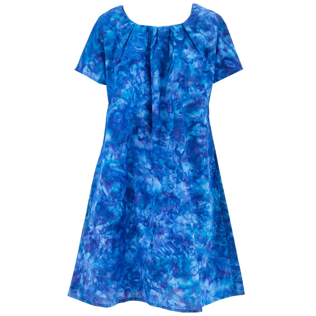 Floaty Pocket Pleat Dress - Blue Hues