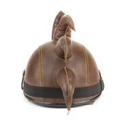 Saw Blade Mohawk Horned Novelty Festival Helmet with Goggles - Brown