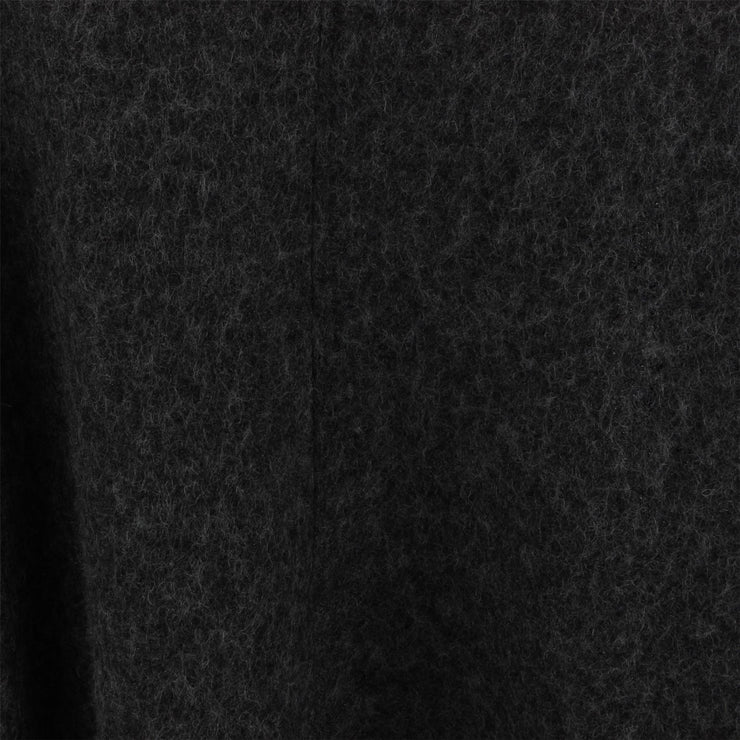 Woven Wool Blend Long Cardigan - Charcoal Grey
