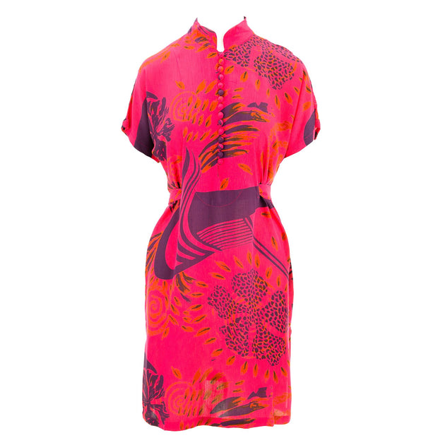 Mandarin Mini Dress - Red Odyssey