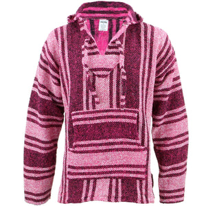 Mexikanischer Baja Jerga Kapuzenpullover – rosa