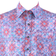 Regular Fit Short Sleeve Shirt - Blue & red Abstract