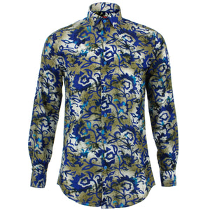 Tailliertes Langarmhemd – Blumenmischung