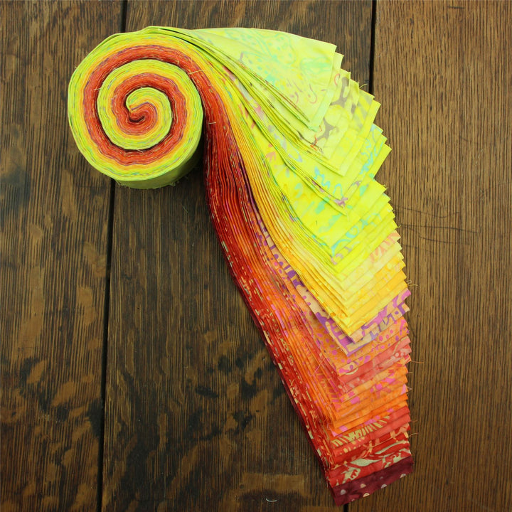 Jelly Roll - 40 Strips of 2.5" x 37" Cotton Batik