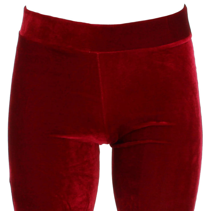 Velvet Flares Trousers - Red