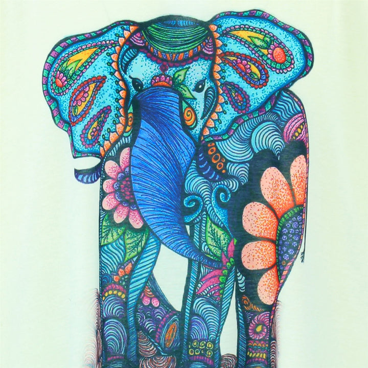 Short Sleeve Elephant Top - White