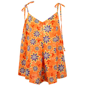 Kort jumpsuit - sommerblomstret