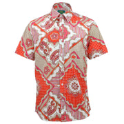 Tailored Fit Short Sleeve Shirt - Abstract Paisley & Polka Dots