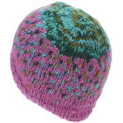 Wool Knit Beanie Hat - Magenta