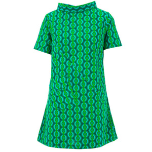 Robe droite années 60 - love chain vert