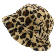 Faux Fur Bucket Hat - Fluffy Leopard