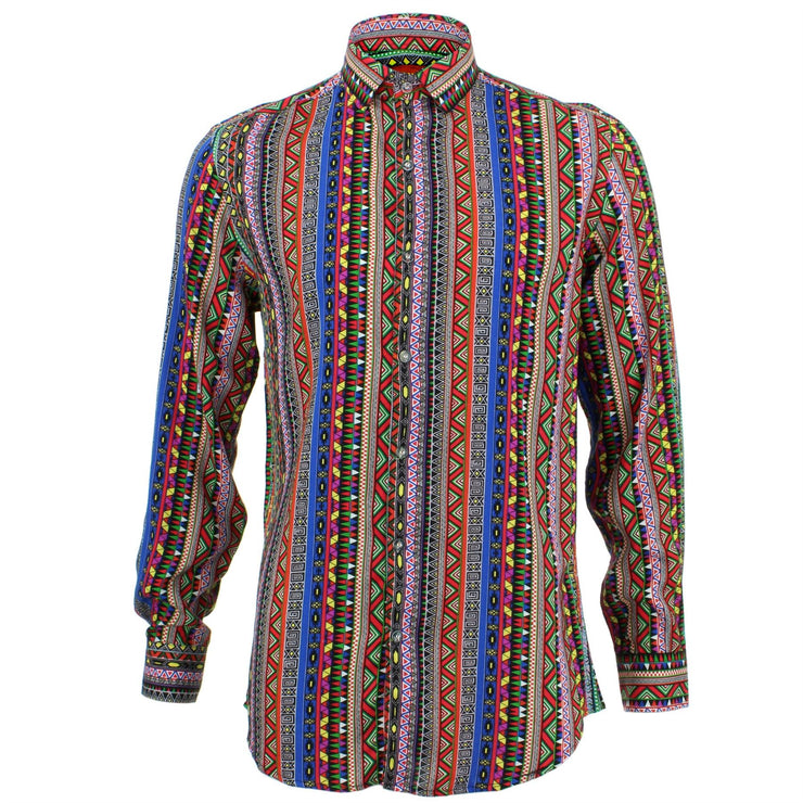 Tailored Fit Long Sleeve Shirt - Aztec Stripes