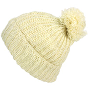 Tinsel Bobble Beanie Hat - Cream