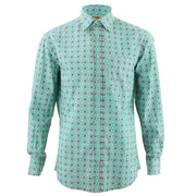 Regular Fit Long Sleeve Shirt - Turquoise Circles