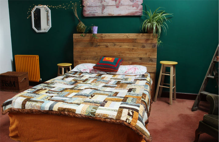Handmade Quilted Patchwork Batik Printed Bedspread