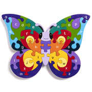 Handmade Wooden Jigsaw Puzzle - Alphabet Butterfly