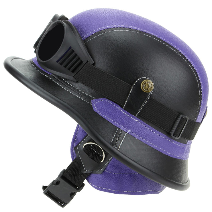 Combat Novelty Festival Helmet with Goggles - Purple & Black
