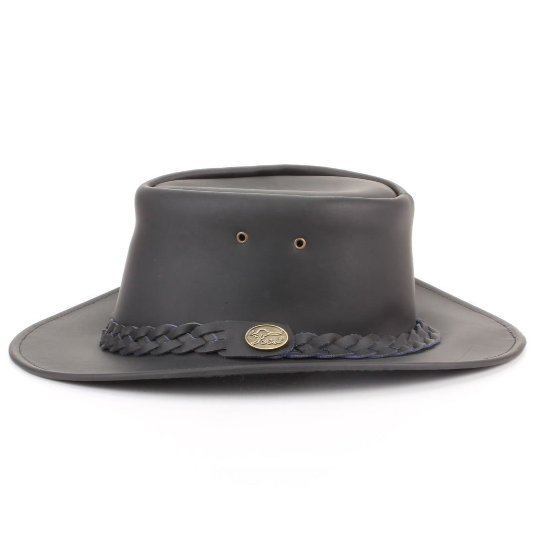 Genuine Leather Australian Cowboy Bush Hat - Black