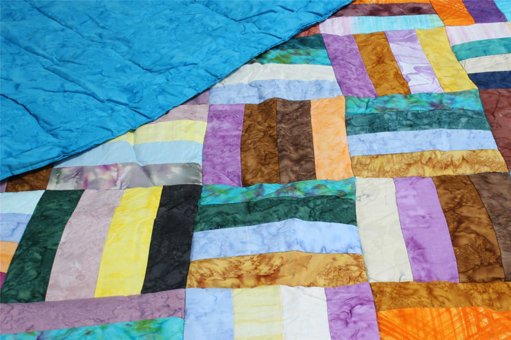 Handmade Quilted Patchwork Batik Printed Bedspread
