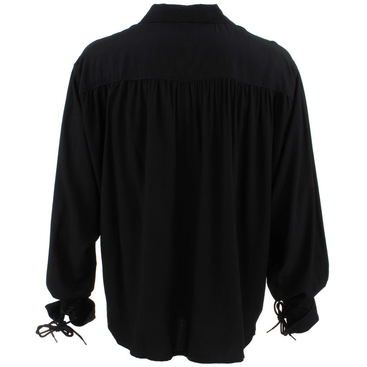 Long Sleeve Rayon Pirate Shirt - Black