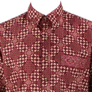 Regular Fit Short Sleeve Shirt - Red Geometric