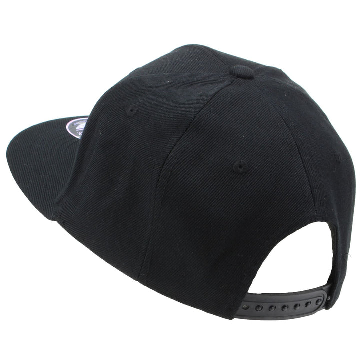 Snapback Flat Peak Cap - Black