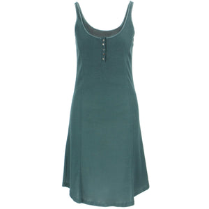 Sleeveless Jersey Scoop Neck A-Line Dress - Blue Grey