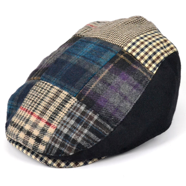 Patchwork flat cap - Blue