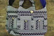 Cotton Canvas Sling Shoulder Bag - Purple