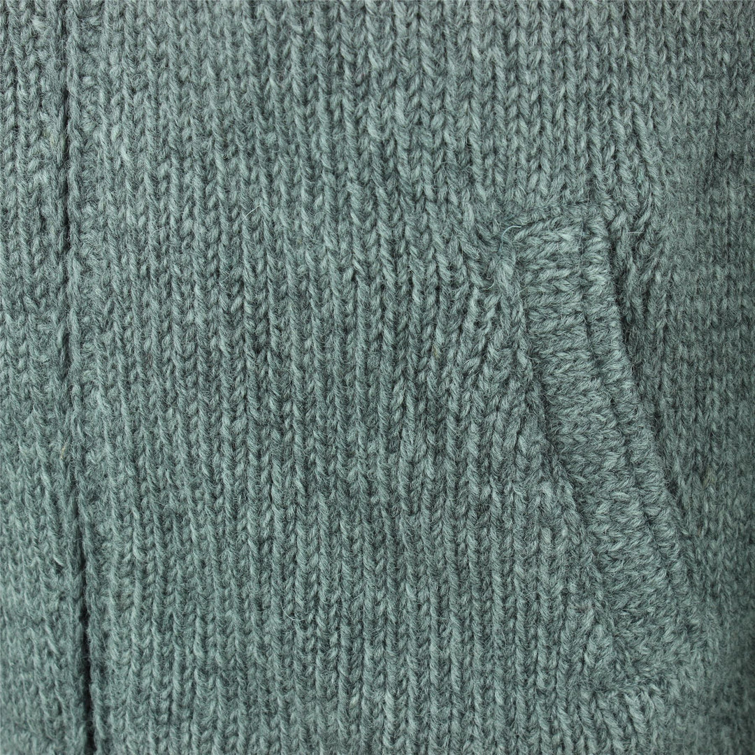 Chunky Wool Knit Animal Hoodie - Elephant - Grey