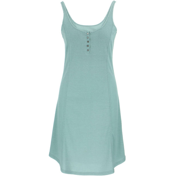 Sleeveless Jersey Scoop Neck A-Line Dress - Sea Green