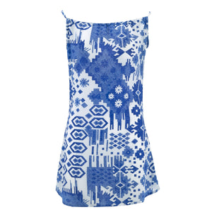 Modern Mini Dress - Blue Aztec