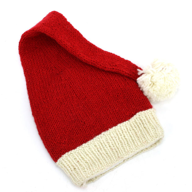 Hand Knitted Wool Christmas Beanie Hat - Santa 2