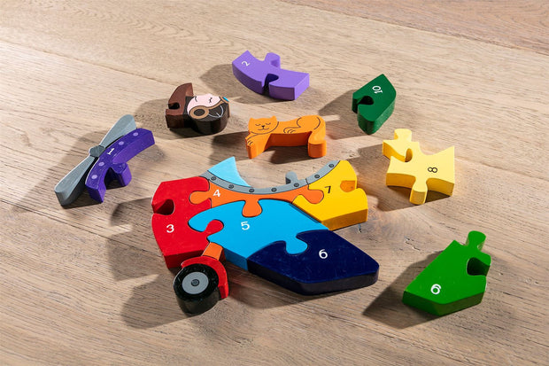 Handmade Wooden Jigsaw Puzzle - Number Plane