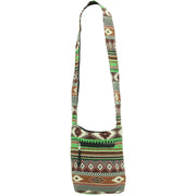 Cotton Canvas Sling Shoulder Bag - Aztec Green