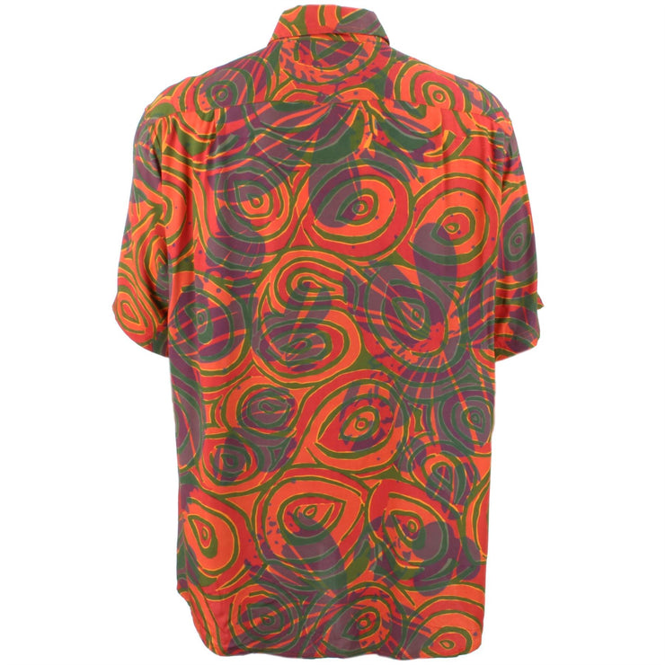 Regular Fit Short Sleeve Shirt - Red & Green Abstract Floral