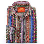 Slim Fit Long Sleeve Shirt - Aztec Stripes