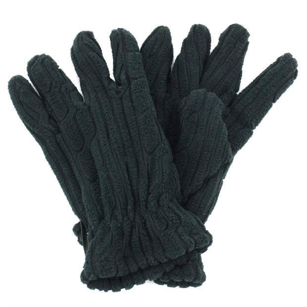 Thermal Ribbed Gloves - Black - (Medium)