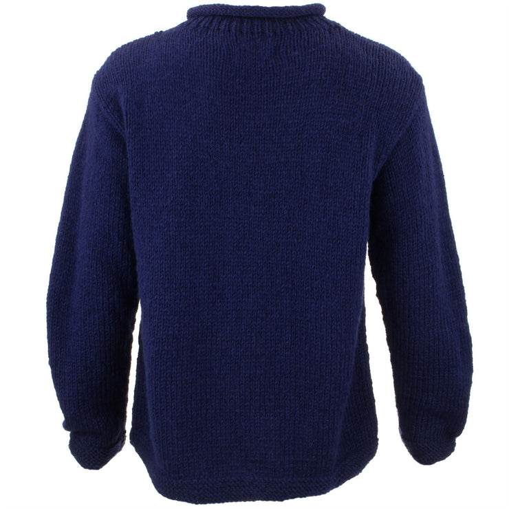 Chunky Wool Knit Star Jumper - Navy & Cream