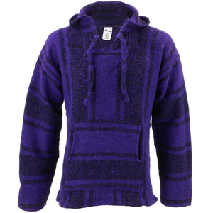 Mexican Baja Jerga Hoody - Purple & Black