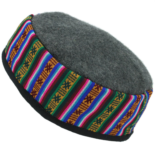 Nepalese Wool Smoking Hat - Grey