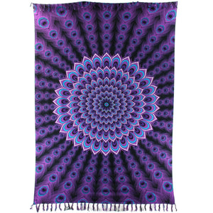 Viscose Rayon Sarong - Peacock - Purple